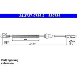 ATE Feststellbremse Länge: 217 NULL NULL