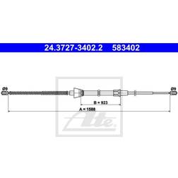 ATE Handbremsseil VW,SKODA,SEAT 24.3727-3402.2 6R0609721B Bremsseil,Seilzug