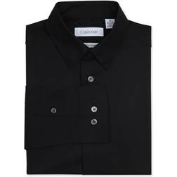 Calvin Klein Boys Long Sleeve Slim Fit Dress Shirt - Black