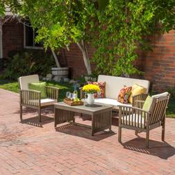 Christopher Knight Home 4-Pc Chat Outdoor Lounge Set