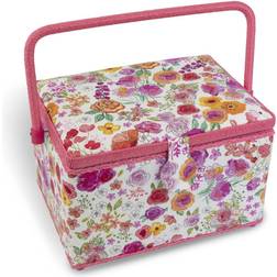 Dritz Large Sewing Basket Kit Pink and Orange