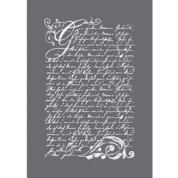 Rayher Siebdruckschablone Vintage Poesie grau