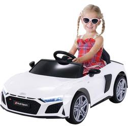 ACTIONBIKES MOTORS Kinder-Elektroauto Audi R8 Spyder lizenziert, 60 Watt, LED-Scheinwerfer, Musik, Hupe, Fernbedienung Weiß