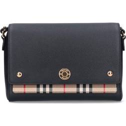 Burberry Note Vintage Check Crossbody Bag - Black