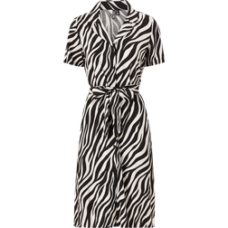 Pieces Olivia SS Dress - Cloud Dancer Zebra