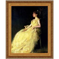 Design Toscano A Lady In Yellow Canvas Replica Painting Small Framed Art