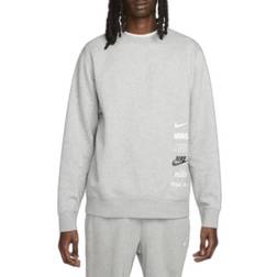 Nike Club Fleece+ Men's Brushed-Back Crew Sweatshirt - Dark Gray Melange
