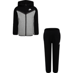 Nike Kid's Sportswear Tech Fleece Jacket & Pants Set - Dark Grey Heather/Black (86H052-G0E)