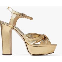 Jimmy Choo Heloise 120 Metallic Leather Platform Sandals - Women's