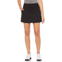 PGA tour Apparel Women's 17" Stretch Woven Golf Skort, 14, Black, Polyester/Spandex Golf Apparel Shop Black