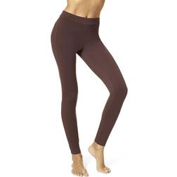 Hue Women Wide Waistband Blackout Cotton Leggings Espresso