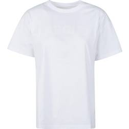 Maison Margiela T-Shirt En Jersey De Coton À Logo - White