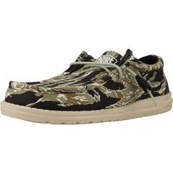 Hey Dude Mens Wally Mens Shoes Black/Green/Beige 11.0