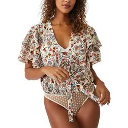 Free People Call Me Later Bodysuit in White. L, S, M