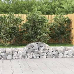 vidaXL Buet gabionkurv 200x30x40/60 galvaniseret jern