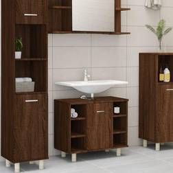 vidaXL Armadietto Bagno Rovere 60 x 32 x 53.5 cm Legno Multistrato