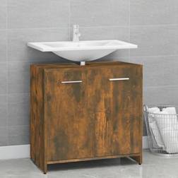 vidaXL Armadietto Bagno Rovere Fumo 60x33x60 cm In Legno Multistrato