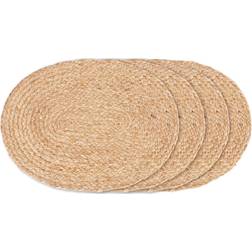 House Nordic Oval Jute Dækkeserviet Naturfarvet, Beige