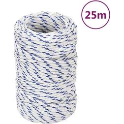 vidaXL Boat Rope White 2 mm 25 m Polypropylene white and blue