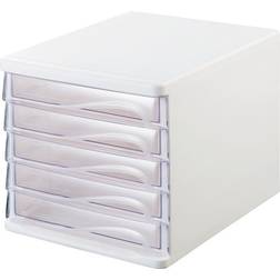 Helit Archiefdoos Met 5 Lades Transparant 26.8 cm Pak Van 4