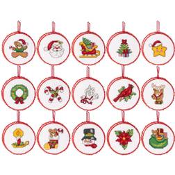 Bucilla Bucilla counted cross stitch kit 30pcs classic christmas ornaments 14 count