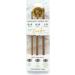 Lion Brand bamboo crochet hook set-sizes g/6mm to i/9mm -401-1702