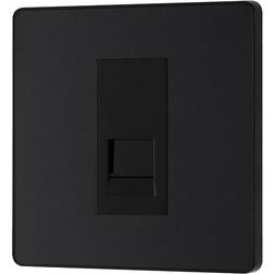 BG Evolve Master Matt Black Single Telephone Socket