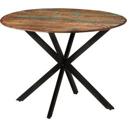 vidaXL Solid Wood Reclaimed and Steel Ø110 x 78 cm Dining Table