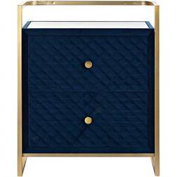 Dkd Home Decor 60 x 35 x 74 cm Cristal Azul Dorado Mesita de noche