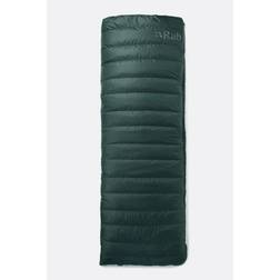 Rab Outpost 300 Down Insulated Rectangular Sleeping Bag for Camping and Backpacking Pine 40 Degree, Regular, Right Zip