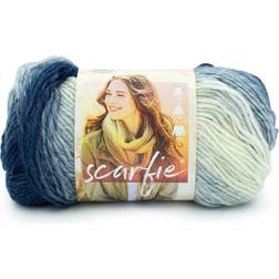 Lion Brand scarfie yarn-blue/cream -826-252