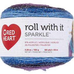 Red heart roll with it sparkle yarn-amethyst