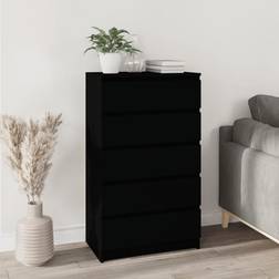 vidaXL Cassettiera Nera 60 x 36 x 103 cm In Legno Multistrato Comò