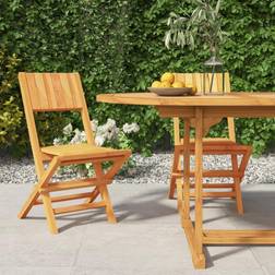 vidaXL Sedie Da Giardino Pieghevoli 2 pz 47x61x90 cm Legno Massello Teak - Marrone