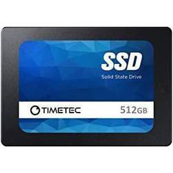 TIMETEC 512GB SSD 3D NAND QLC SATA III 6Gb/s 2.5 Inch 7mm (0.28' Read Speed Up to 540 MB/s SLC Cache Performance Boost Internal Solid State Drive