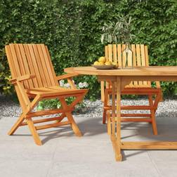 vidaXL Hopfällbara Trädgårdsstolar 61 x 67 x 90 cm Massiv Teak Trädgårdsmatstol