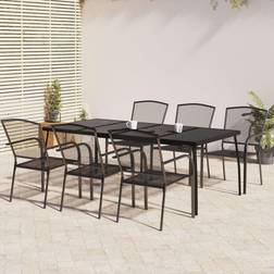 vidaXL 7 Piece Garden Anthracite Steel Patio Dining Set