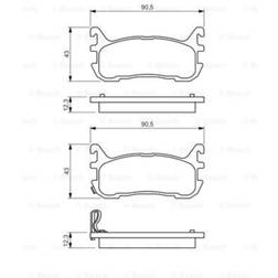 Bosch 0 986 494 482 Low-Metallic Avec Indicateur D'usure MAZDA MX-5 2, MX-5 I, Familia 5