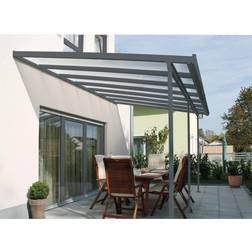 Gutta Pergola Da Esterno In Alluminio Colore Antracite 3x3 Metri