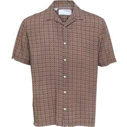 Selected Patterned Short Sleeve Shirt - Fog