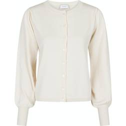 Neo Noir Rose Solid Cardigan - Cream