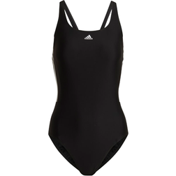 Adidas Women's Mid 3-Stripes Swimsuit - Black/White