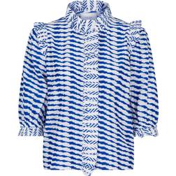 Neo Noir Chacha Graphic Blouse - Blue