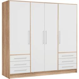 Forte Jupiter Sonoma Oak/White Wardrobe 206.5x200cm