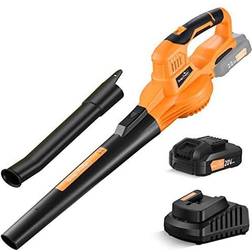 Leaf blower 20v cordless leaf blower with battery & charger, electric leaf for