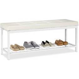 Relaxdays Panca Scarpiera XXL Imbottita 49x115x40 cm Portascarpe