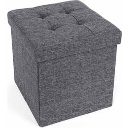 Songmics Pouf Cubo Poggiapiedi Sgabello Pieghevole 38 x 38 x 38 cm Panca Contenitore