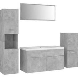 vidaXL Bathroom Set Concrete Engineered