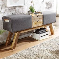 Wohnling Tultered Bænk 120 x 56 x 30 cm Grå Opbevaringsbænk