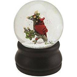 Northlight Red Cardinal on Branch with Holly Christmas Snow Globe